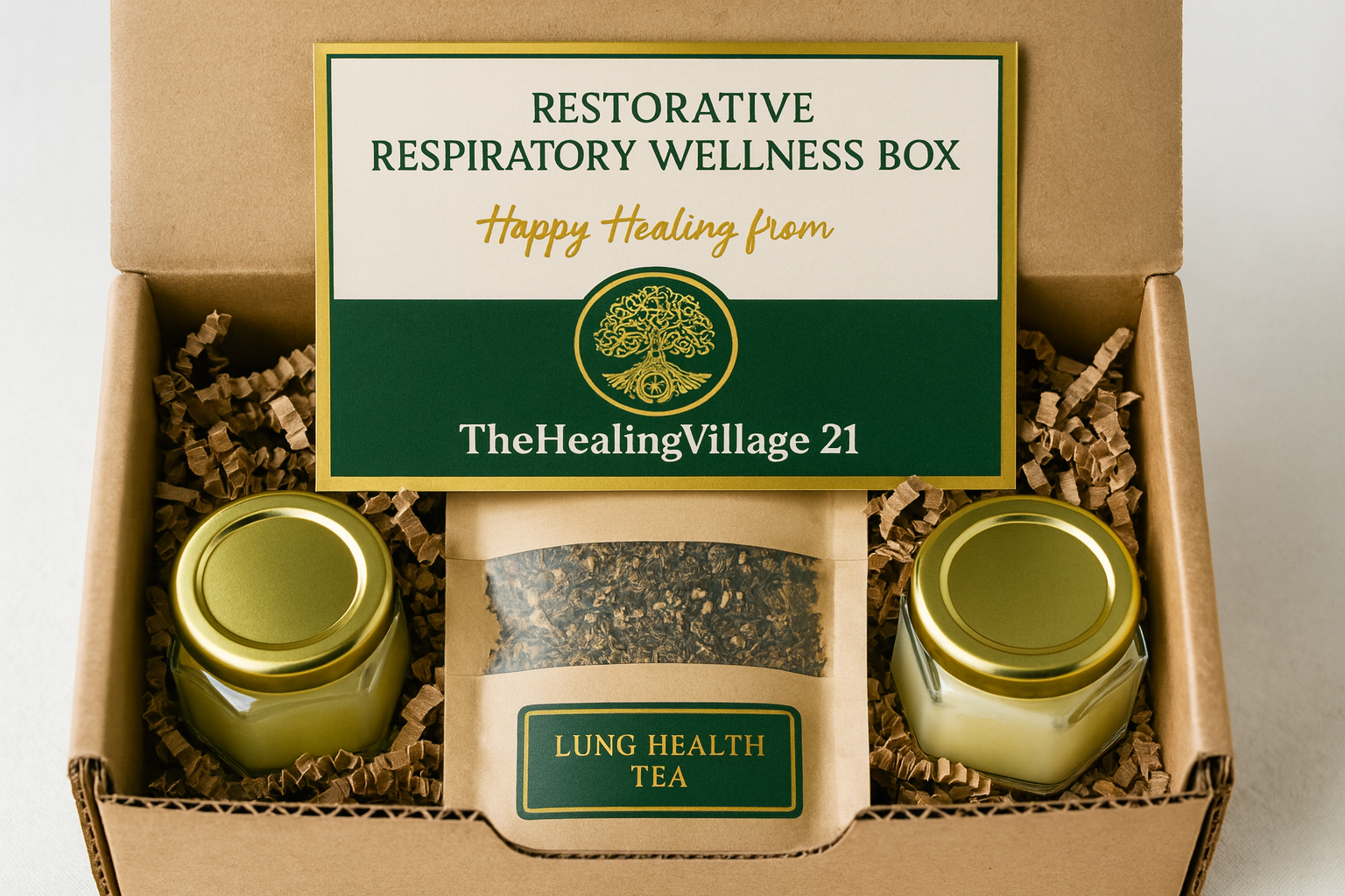 Restorative Respiratory Wellness Box – Mini Herbal Healing Set (1.5 oz Jars + Tea Sample)