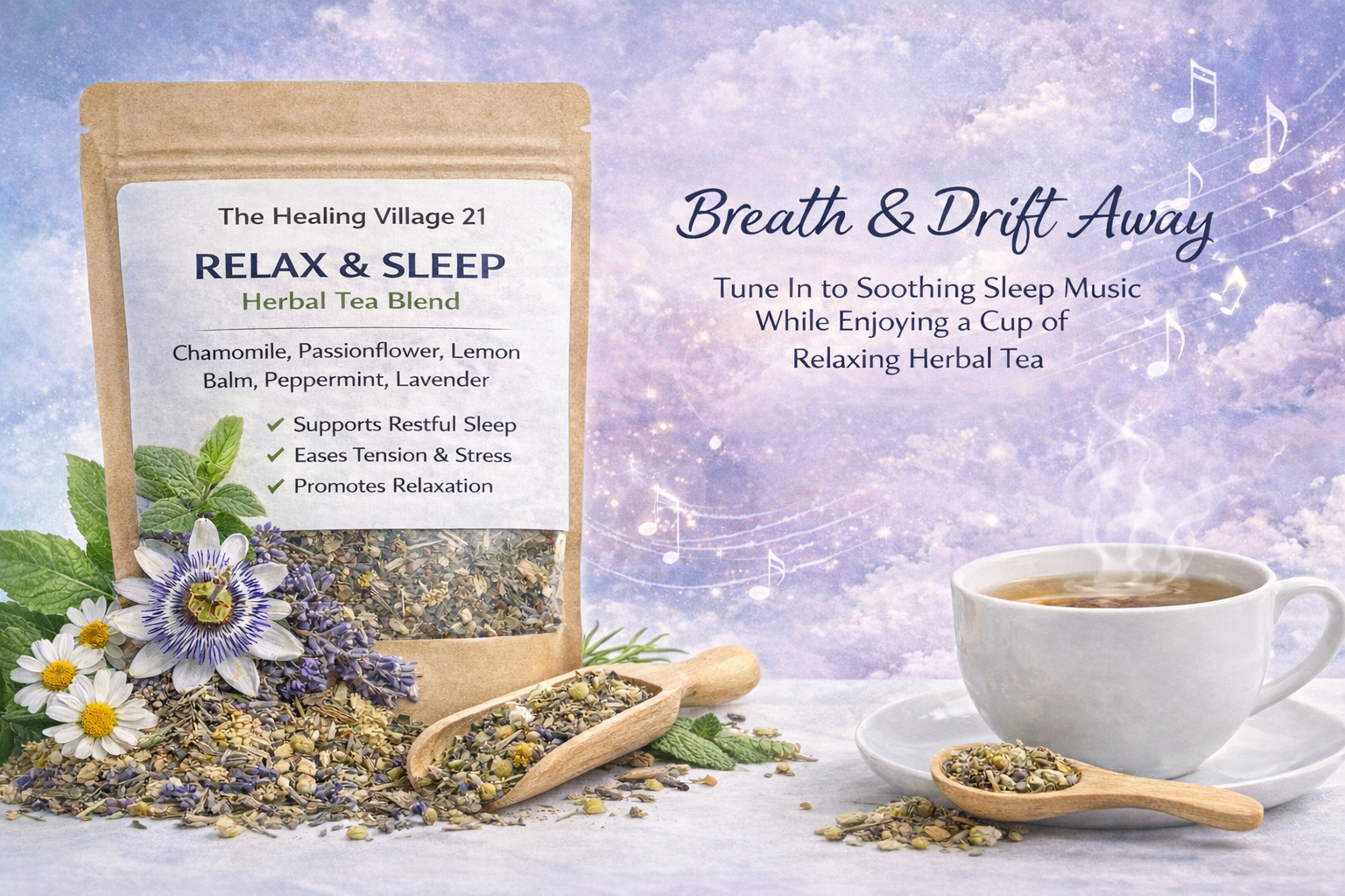 RELAX & SLEEP Herbal Tea Blend 💜✨ 🫖 Unwind. Restore. Dream Deeply